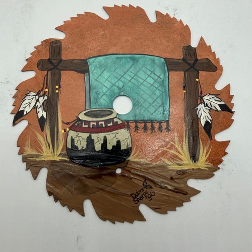 Hand painted signed sawblade - hand,